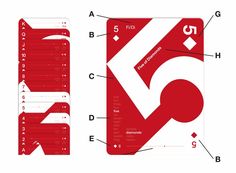 an image of a red and white business card with the letter k on it's side