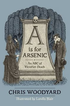 a book cover with an image of two people standing in front of a tombstone