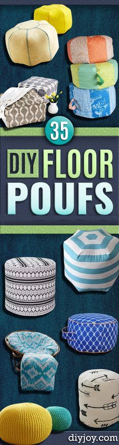 35 diy floor poufs that are easy to make and great for any room in your home