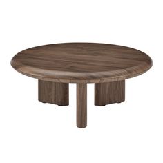 a round wooden table with two legs and a wood grain finish on the top, against a white background