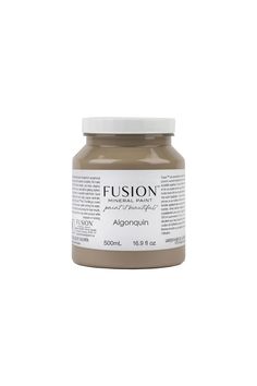 an image of a jar of fuson paste on a white background with the words,