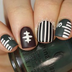 Football Inspired Nails Thanksgiving Makeup Look, Thanksgiving Makeup