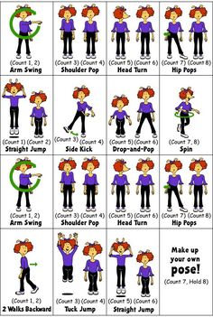 an image of different poses for people to learn in the style of cartoon character characters