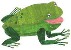 a drawing of a green frog with blue eyes and pink tongue on it's face