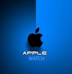 an apple logo on a blue background with the words'apple watch'below it