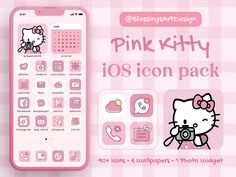 the pink kitty icon pack is on display