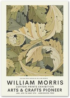 the cover of william morris's book, cotton prints exhibition arts and crafts pleiner