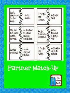 the partner match up game is shown in blue and green