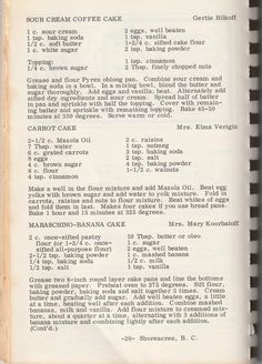 an old recipe book with instructions on how to make coffee cake in english and spanish