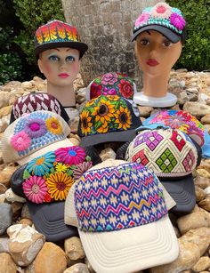 These product are hand-crafted by artisans from the Mayan communities of Chiapas, Mexico. These beautiful Mexican floral caps are very light and breathable they have embroidered colorful flowers. It's the perfect add to you outfit or for any gift . Every hat is uniquely made and colors may not seem as in pictures although same model. 100% Handmade! Thank you for visiting! Tie Dye Bucket Hat, Colorful Hat, Embroidery Caps, Fiesta Decorations, Painted Hats, Floral Hat, Embroidered Cap, Hat Embroidery, Embroidered Baseball