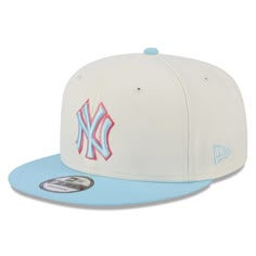 Ensure your New York Yankees spirit is on full display and jam-packed with vibrance when you sport this Basic Two-Tone 9FIFTY hat from New Era. It features a helpful snapback closure for a fully customizable fit and a structured construction with a high crown for a classic flat bill aesthetic. Distinct New York Yankees embroidery on the front panels and spring-inspired colorway keep your fandom at the forefront of any outfit. Blue Flat Bill Baseball Cap For Spring, Blue Flat Bill Hats For Spring, Blue Snapback Hat With Flat Brim For Spring, Blue Flat-brim Snapback Hat For Spring, Blue Flat Brim Snapback Hat For Spring, Blue Short Brim Baseball Cap For Spring, Blue Short Brim Snapback Hat For Spring, Yankee Hat, Ny Hat