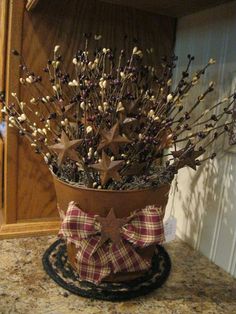 a potted plant sitting on top of a counter