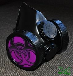 Cyber Mask made from PVC and plastic .   Gas Mask has inserts in the shape of a violet Biohazard , Inserts a removable easy  D = 2.76 inch. (70 mm)  .   Cyber Goth Mask adult sized. An adjustable elastic band long and strong for easy fit and comfort on anyone. You can choose additional other biohazard , radiation , skull symbols by adding it from my other listing : https://www.etsy.com/listing/1741175014/biohazard-simbol-biohazard-inserts-cyber?click_key=2f9ef91c13e1e2540e1d76a4f61d7aeff83446ba%3A1741175014&click_sum=7b7078f8&ref=shop_home_active_2  Modified for easy breathing. All modification are made by hand ! Hi quality, by ZHOS ! Item new without tags. Good for fashion , festivals, parties, cyber gothic look, like gift .              Item will come to you well packed Shipping: We ship E Girl Fashion, Goth Mask, Gothic Mask, Cosplay Mask, Fashion Masks, Gothic Looks, Organic Glass, Cool Masks, E Girl