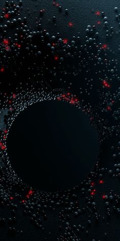 an abstract photo with red and black bubbles