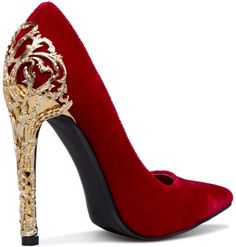 Quinceanera Heels, Quince Heels, Red Velvet Shoes, Black Heels Prom, Quinceanera Shoes, Red Fairy, Red Quince, Fancy Heels, Red Quinceanera Dresses