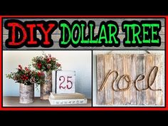 diy dollar tree sign and vases with flowers