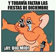 an image of a cartoon elephant with captioning in spanish for the first time