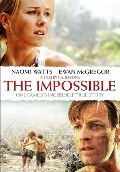 the impossible movie on blu with an image of a man and woman in the background