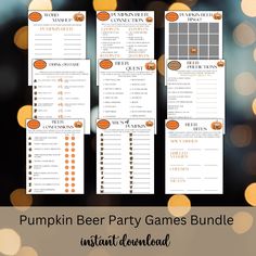 the pumpkin beer party games bundle is shown