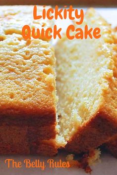 a close up of a cake on a plate with the words lucky quick cake above it