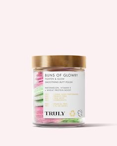 A luxurious, hydrating, skin firming butt polish. Give your tush an extra push with Buns Of Glowry Tighten & Glow Smoothing Butt Polish. Contains two key ingredients - wheat protein and watermelon extract. Wheat protein's film-forming properties will increase firmness of the skin, while minimizing the appearance of fine lines and cellulite. Amino-rich watermelon extract will intensely hydrate and plump your skin - leaving you with a firm derriere that glows! 6 oz. Before showering, apply Buns of Full Body Skin Care, Body Skin Products, Fruit Whip, Hair Care Routine Products, Skin Journey, Truly Beauty, Shave Butter, Apricot Fruit, Acai Fruit