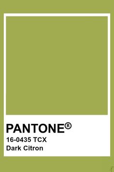 pantone's green color is shown with the words dark citron in white