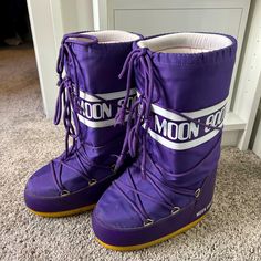 Fits 7-9 Purple Rain Boots, Moon Boot, Boot Shoes, Moon Boots, Things I Want To Buy, Ski Trip, Purple Rain, Winter Rain, Purple Color