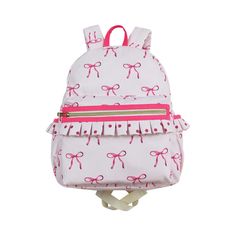 13.2*5*17 INCHES Pink Preppy Rectangular Backpack, Preppy Pink Backpack, Preppy Pink Standard Backpack, Pink Bow Bag For Daily Use, Cute Pink Bag With Bow, Back To School Backpacks, Girl's Back, Pink Backpack, Bow Design