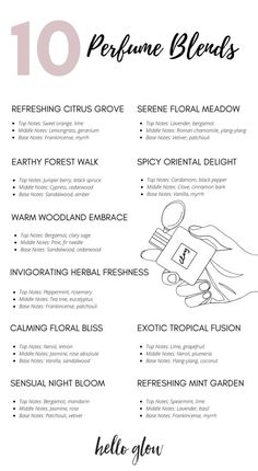 Perfume blends How To Make Perfume, Essential Oil Perfume Blends, Make Perfume, Fall Perfume, Perfume Blends, Essential Oil Perfumes Recipes, Homemade Perfume, Organic Perfume, Perfume Recipes