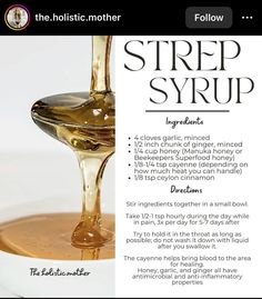 Herbal Medicine Recipes, Strep Throat, Slippery Elm, Honey Syrup