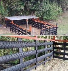 two pictures side by side with different types of tires on them and the same one in front