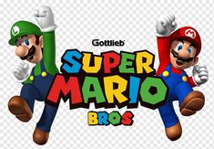 mario and luigi in super mario bros logo, hd png downloads for free