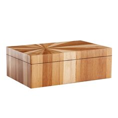 a wooden box that is made out of wood