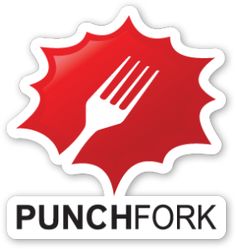 the logo for punch fork with a fork sticking out of it