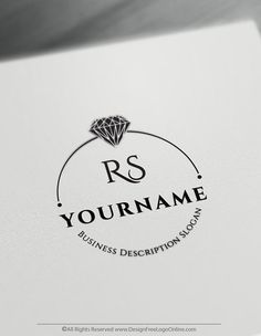 a diamond ring logo is shown on top of a white paper with the words, your name