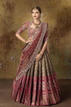 Silk Saree Lehnga Design, Lehenga Skirt Designs Silk, Lehanga Designs Latest For Wedding South Indian, Engagement Half Saree Bridal Lehenga, Silk Half Saree Indian Weddings, Full Hands Dress Designs, Langavoni Half Saree, Silk Saree Lehenga Designs, Silk Saree Gown Designs