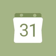 a calendar icon with the number 31 on it's front page and green background