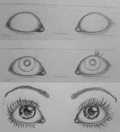 the steps to draw an eye