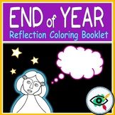 the end of year reflection coloring book with an image of a person and stars in it