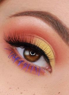 Creative Makeup Tutorial, Teal Eyeshadow, White Eye Makeup, Glam Grunge, Yellow Eyeshadow, Cute Eyeshadow Looks, Makeup Inspired, Red Eyeshadow, Runway Makeup