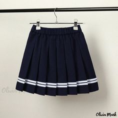 Olivia Mark - Pleated Blue School Skirt for Kids in Navy Blue and Black - Childrens Academy Uniform Short Skirt Academy Uniform, Skirt For Kids, Academy Uniforms, School Skirt, Skirts For Kids, Elastic Waist Skirt, Mermaid Skirt, Blue Outfit, Short Skirt