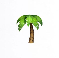 a paper palm tree on a white background