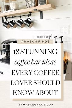 This post is seriously so helpful with so many good ideas for the coffee bar of your dreams! Love all of these ideas so much! Coffee Bar Ideas Long Wall, Boho Chic Coffee Bar, Natural Wood Coffee Bar, Coffee Station Floating Shelves, Home Coffee Bar Station Espresso Machine, Organic Modern Coffee Station, Coffee Counter Ideas Countertops, Coffee Station Decor Ideas, Kitchen Coffee Station Counter Space