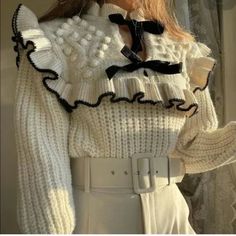 Zara | Sweaters | Nwt Zara Bow Knit Sweater S Bloggers Favorite | Poshmark Beige Knit Sweater, Tie Sweater, Winter Mode, Chic Sweaters, Zara Sweater, Chunky Knits Sweater, Crochet Fashion, Cozy Sweaters, Knitwear Women