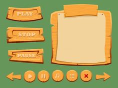 wooden signs and arrows on green background with place for your text or image in the center