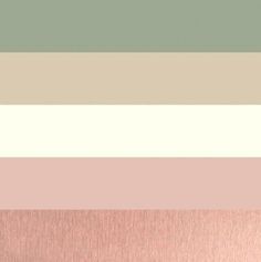 the color palette is pink, green, beige and white