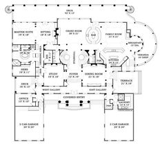 the first floor plan for this house shows the living area and dining room, as well as