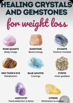 Crystals For Weight Control, Crystals For Beauty, Crystal 101, Crystals For Health, Manifestation Crystals, Crystals Meanings, Best Healing Crystals, Chakra Gemstones, Gemstones Chart