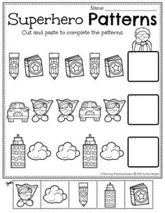 a printable worksheet for the superhero pattern