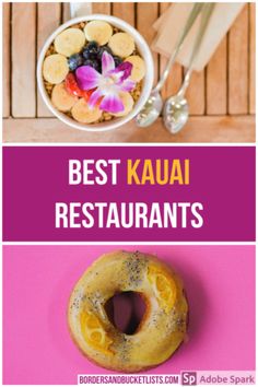 the best kauai restaurants for breakfast and brunch with fresh fruit, bananas, kiwis and more